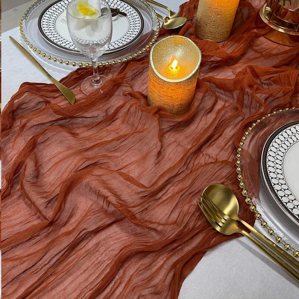 Mesh Cloth Table Runner - Burnt Orange