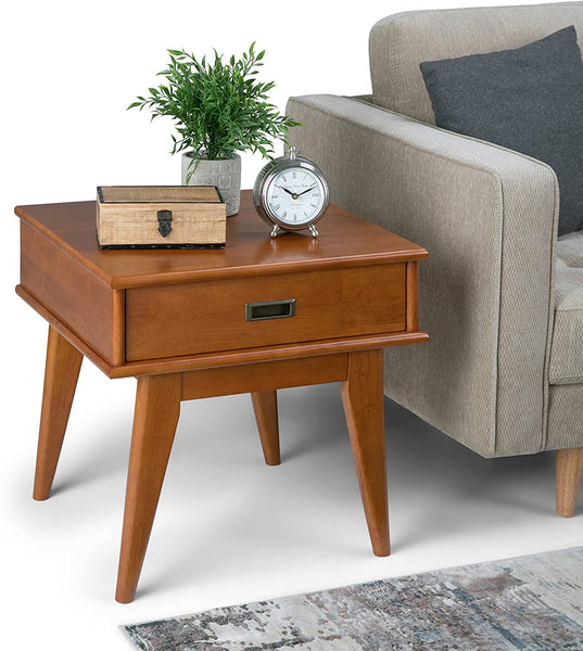Teak Solid Hardwood Side Table,  Mid Century Modern, 22"